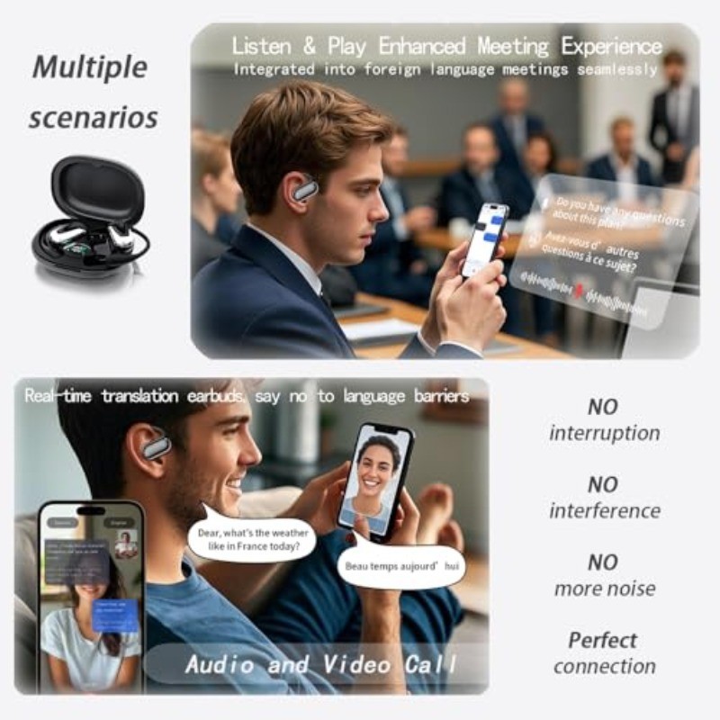 AI Instant Translation Earbuds Real-Time No Subscription Wireless Translate Earp