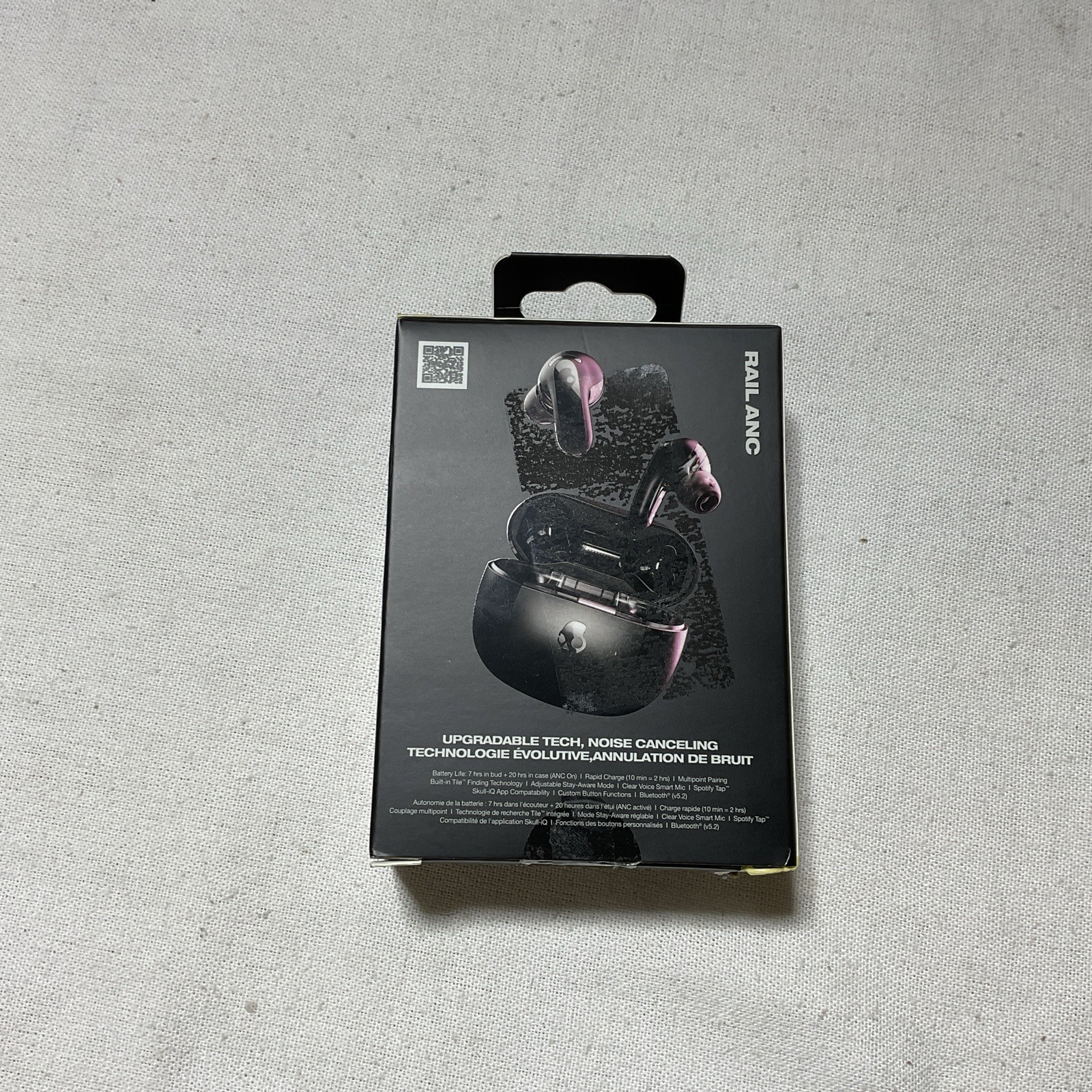 Skullcandy Rail ANC XT Wireless In-Ear Earbuds True Black Noise Canceling NEW A2