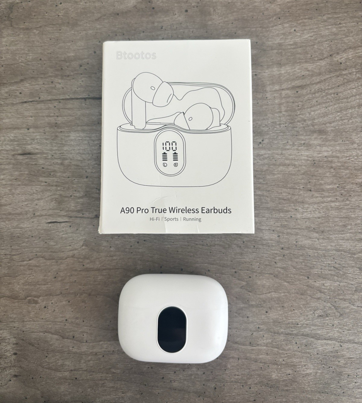 Btootos A90 Pro True Wireless Bluetooth In-Ear Earbuds White w/ Charging Case