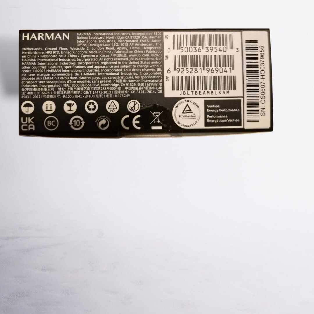 JBL by Harman Tune Beam Wireless Earbuds Pure Bass, Zero Noise