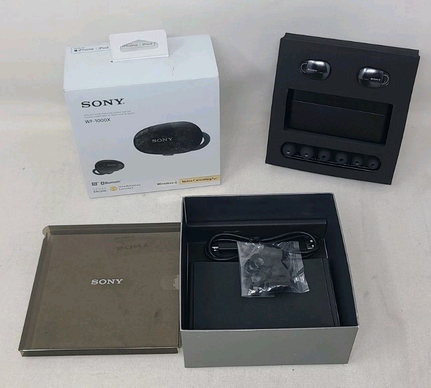 Sony WF-1000X/BM1 Wireless Noise Canceling Headphones – Black.