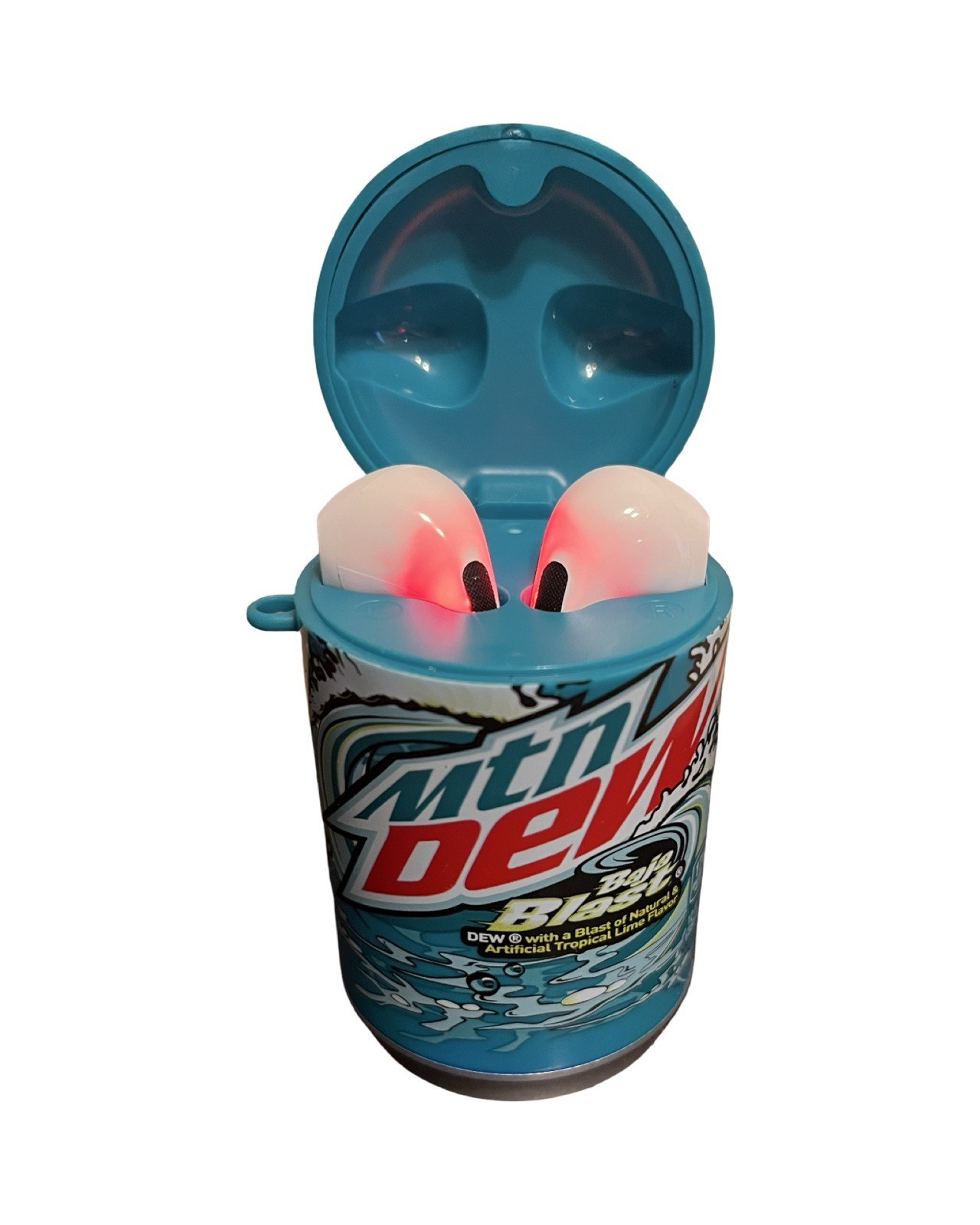 Ear Pods Bluetooth with Mountain Dew Can Full