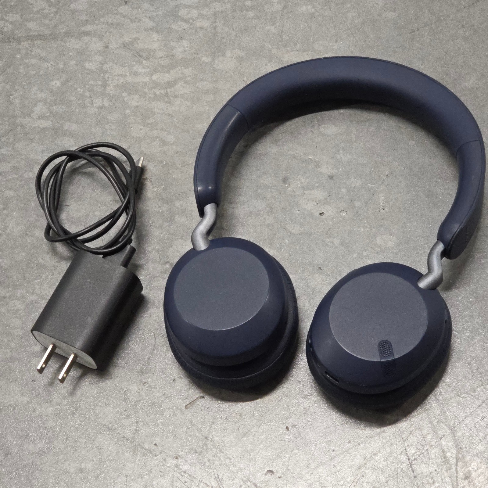 Jabra Elite 45h Headphones Navy Blue with Charger and Replaced Pads Bluetooth