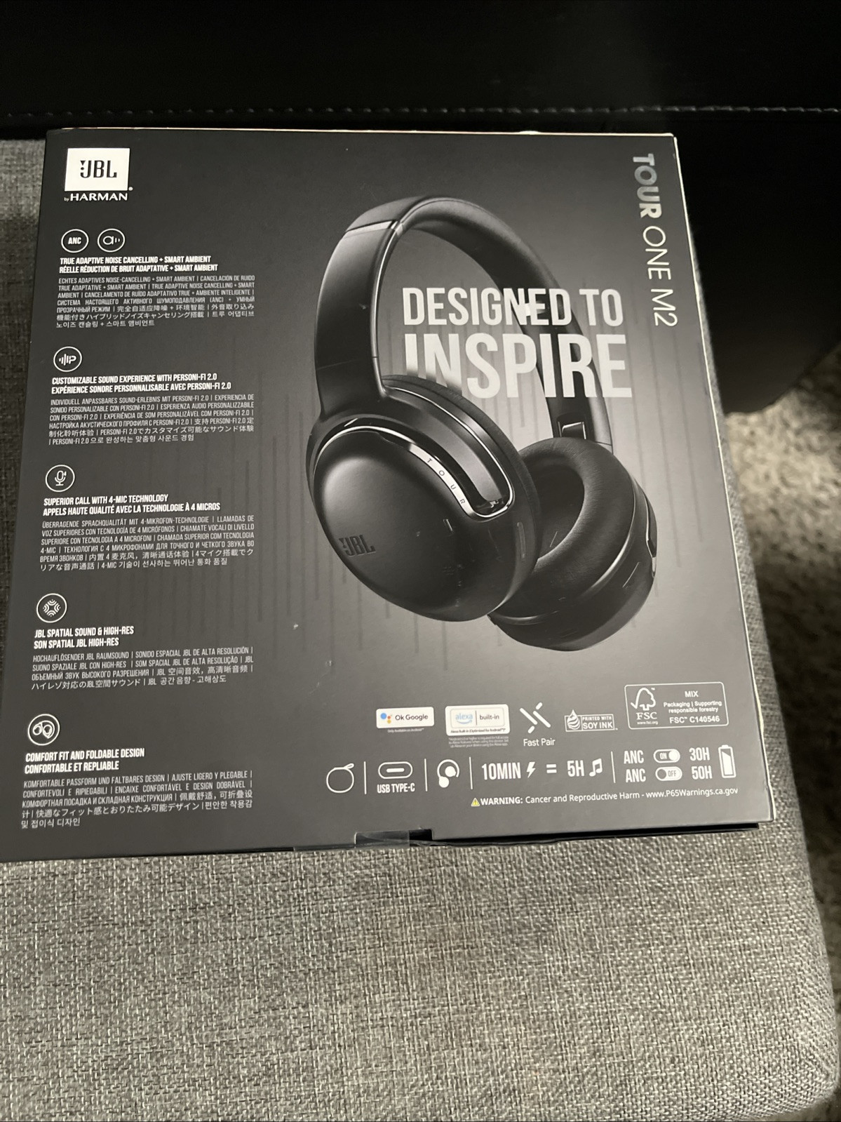 JBL Tour One M2 Wireless Over-Ear Headphones – Black