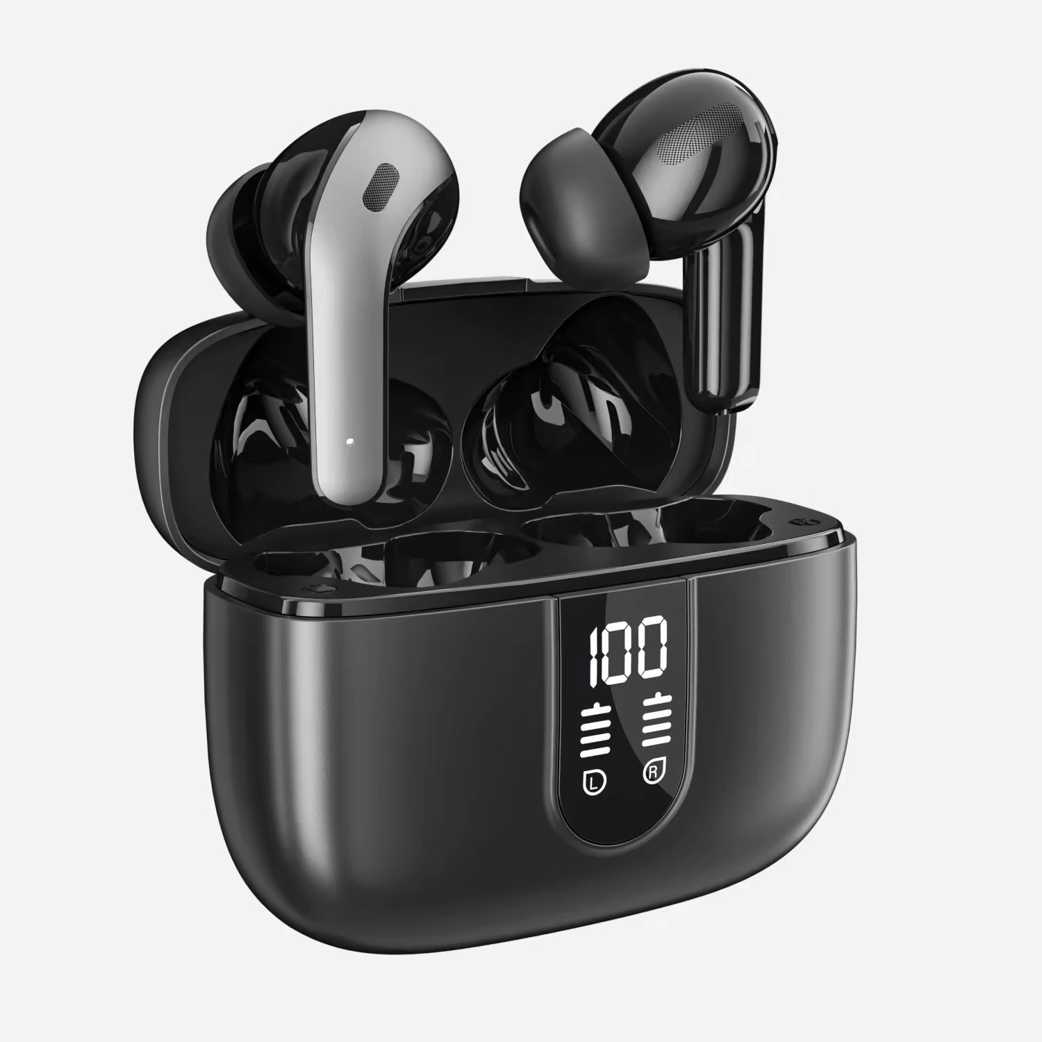 Bluetooth Earbuds, 40H, IPX5 Waterproof, Touch Controls, 13mm Speakers, Black