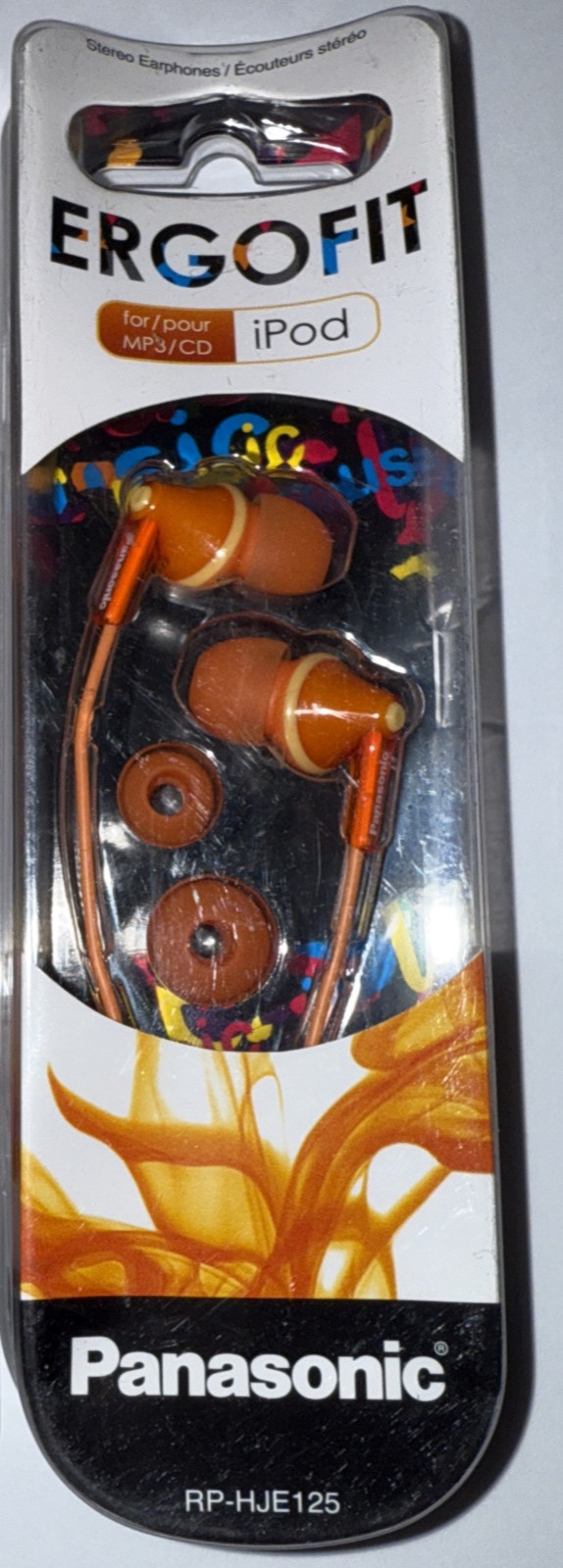 Panasonic RP-HJE125 Ergofit In-Ear Headphones Earphones Earbud Orange