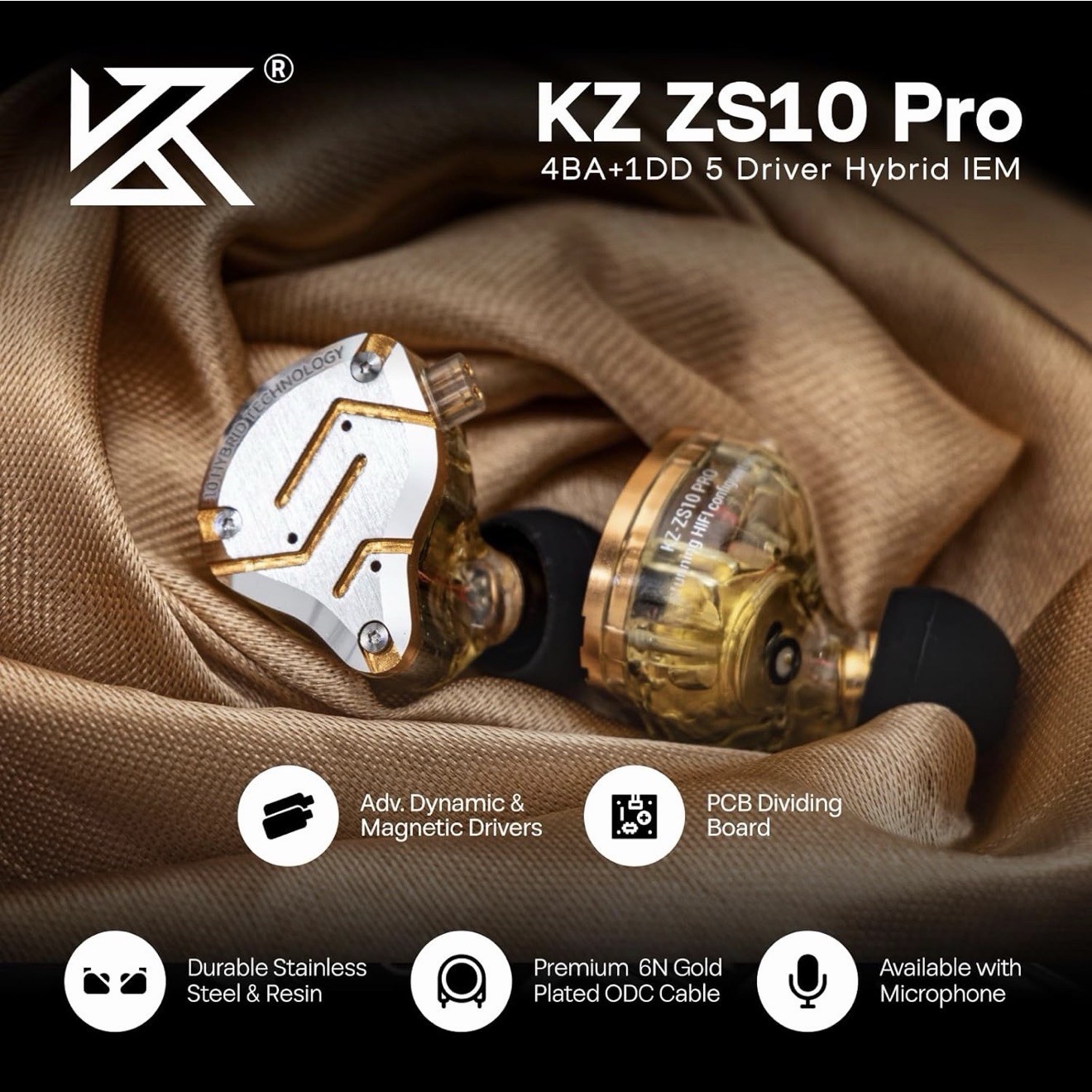 Glare Yellow Wired Noise Cancelling Gaming Earbud and In-Ear with Stainless Stee