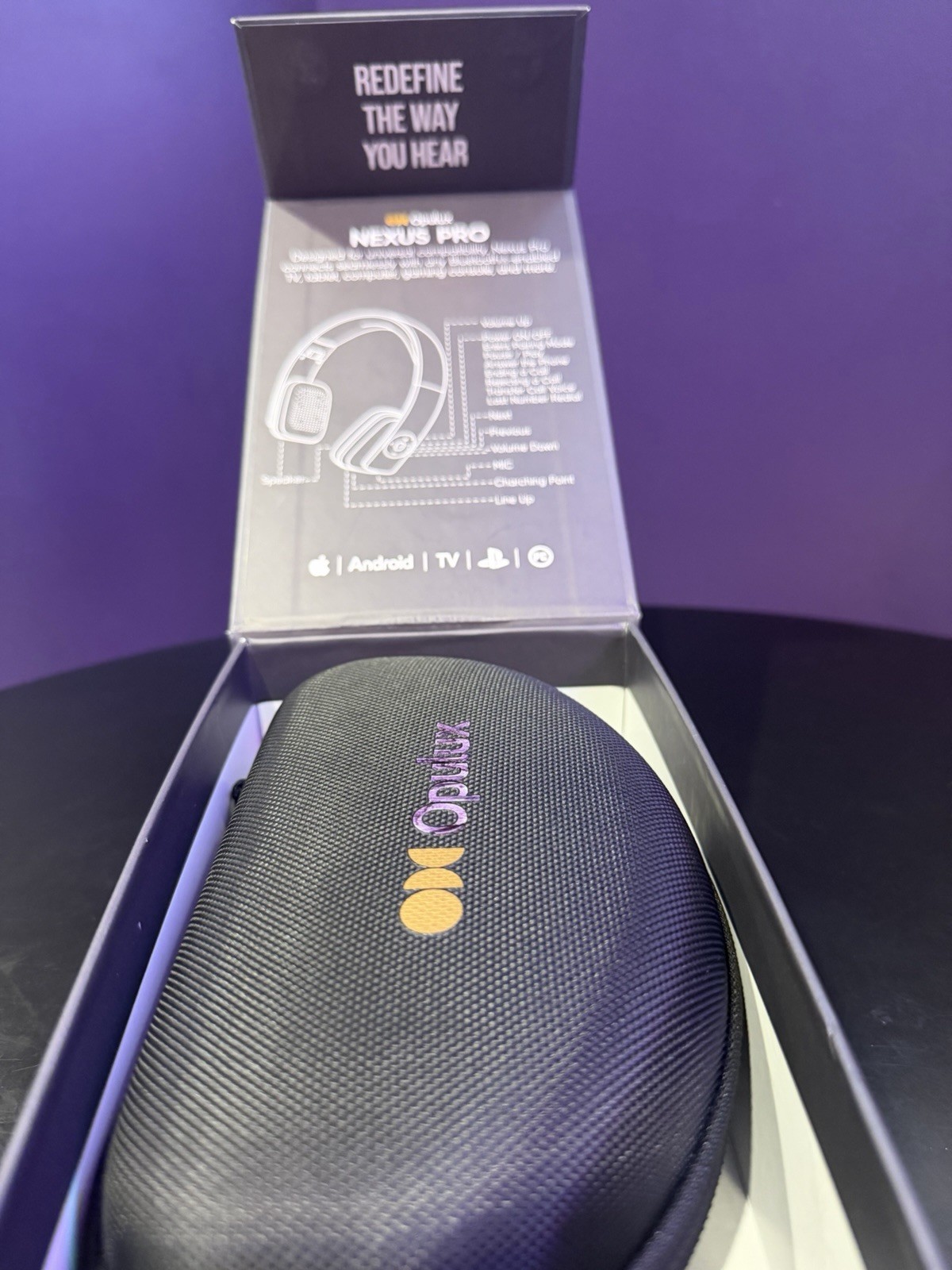 Opulux Nexus Pro Bluetooth Over-Ear Headphones ANC 40mm Built-In Mic Case