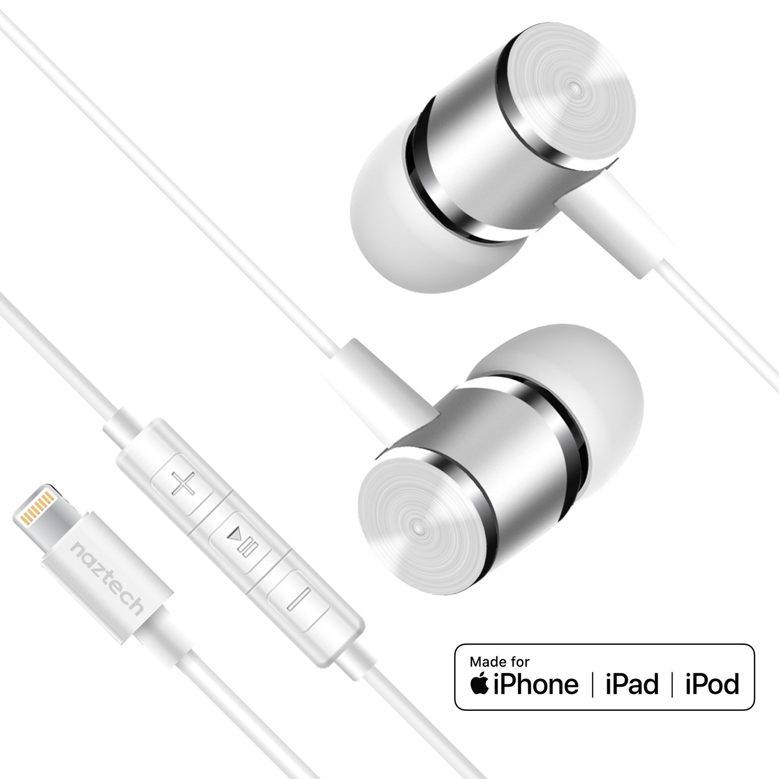 Naztech Platinum High Fidelity Lightning Earbuds for Hands-free Music and Calls