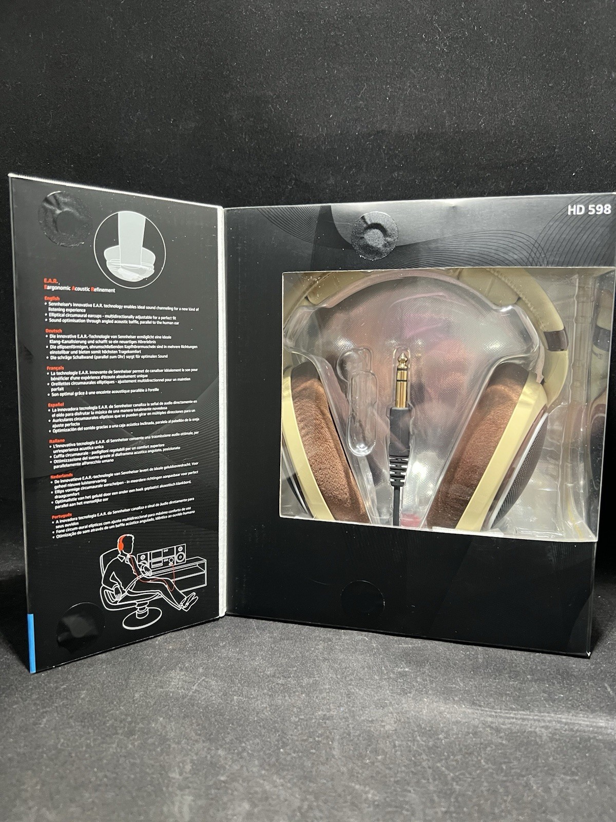 Sennheiser HD 598 Over-Ear Headphones – Brown and Tan – in Box