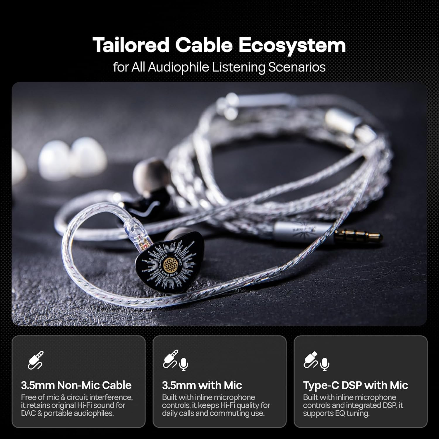 Kiwi Ears X B_Media: Chorus in Ear Monitor,Dlc Diaphragm Dynamic Driver Wired Ea