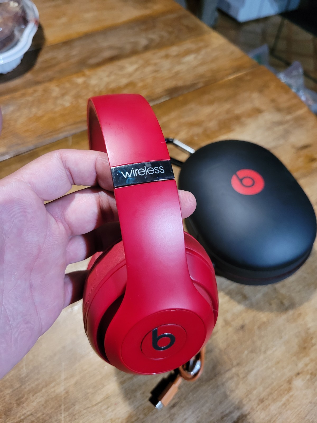 Beats Studio3 Wireless Bluetooth Over-Ear Foldable Headphones Red w/Case TESTED