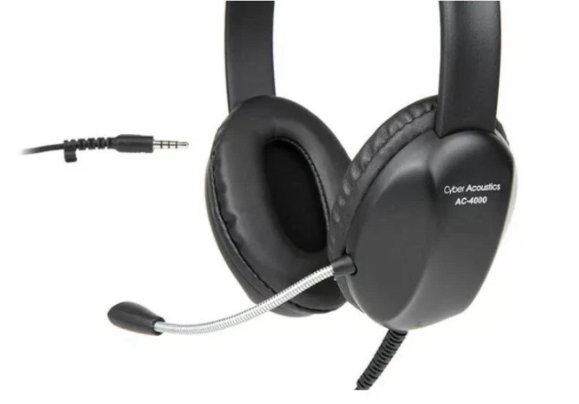 Cyber Acoustics AC-4000 3.5mm Plug Headset with Noise Cancelling Mic