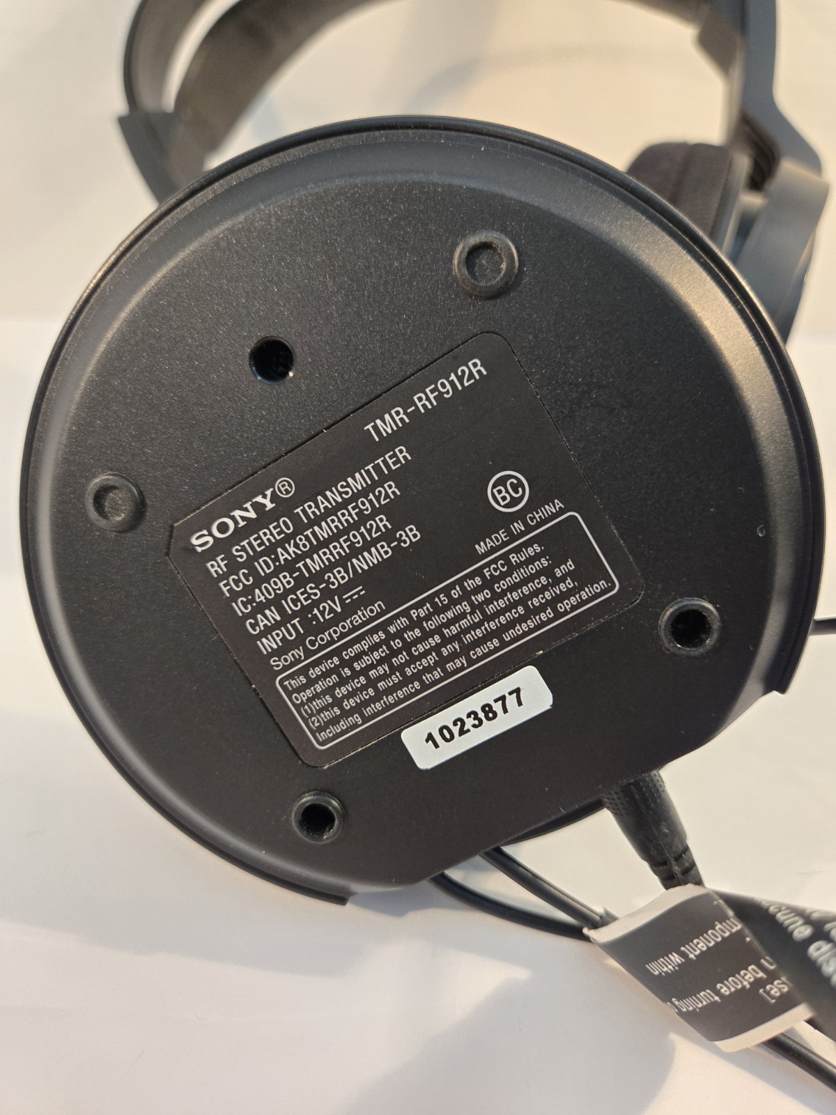 SONY Wireless Headphones PLUS Transmitter *Powers On* *Untested* RF-912R