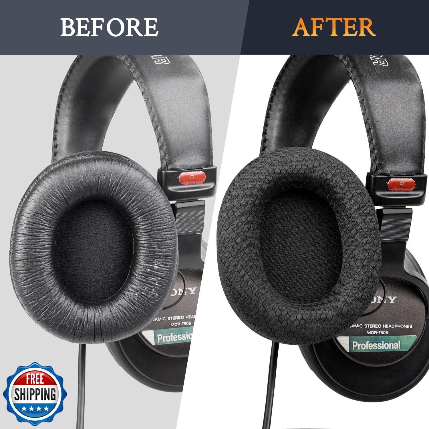 SOULWIT Mesh Fabric Replacement Earpads for Sony MDR-7506 MDR-V6 MDR-V7 MDR-C