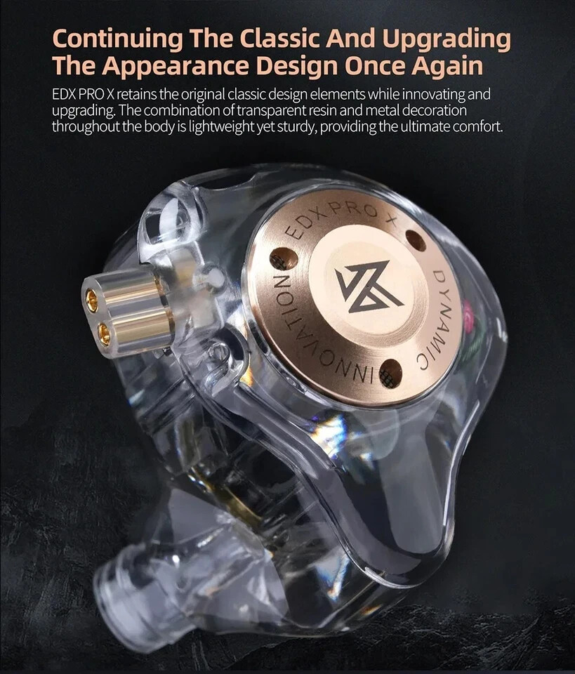 KZ EDX Pro X Single Dynamic Driver In-Ear Monitor HiFi Earphones with OFC Cable