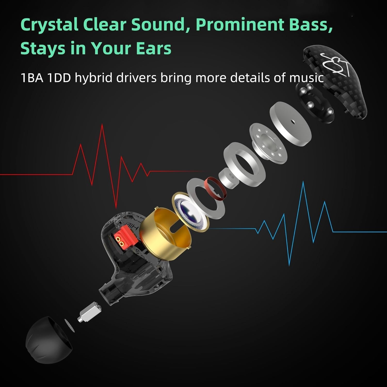 High-Performance ZST Wired Gaming Earbuds – 1BA+1DD with Sound Isolation
