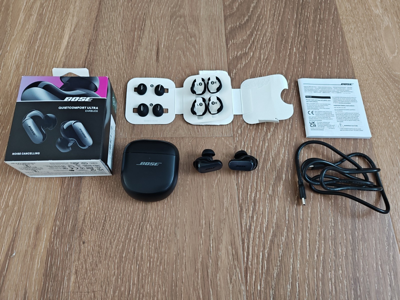 Bose QuietComfort Ultra Earbuds Noise-Cancelling Earbuds Black/Gray, **Tested**