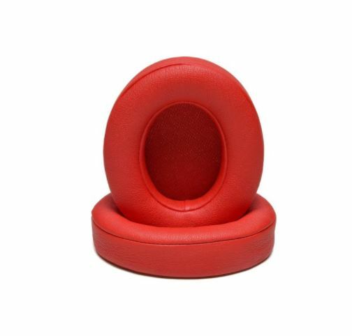 1 Pair Replacement Ear Pads For Beats By Dr.Dre Solo 2.0/3.0 Leather Red