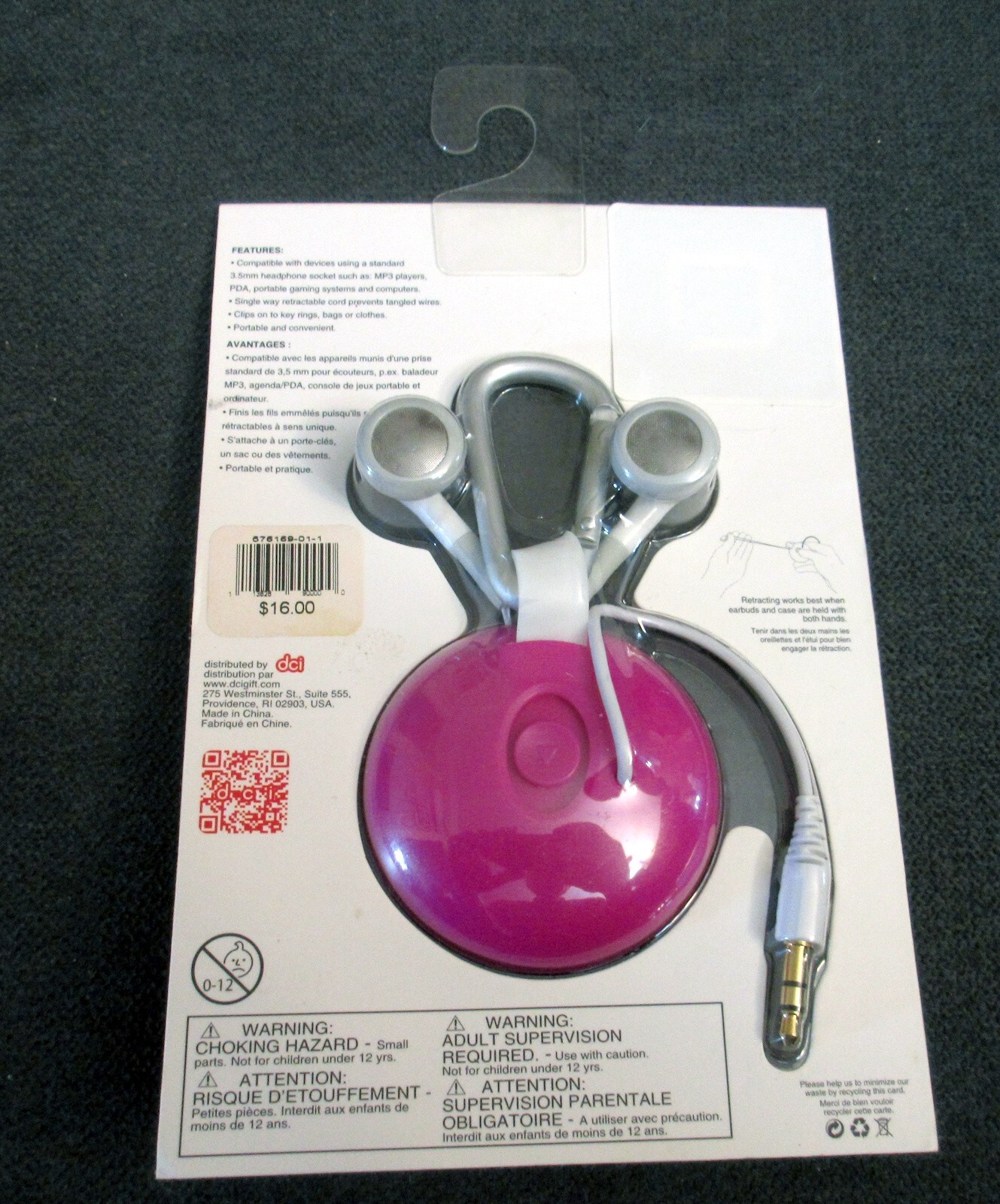 DCI Funky Fonic Retractable Earbuds 3.5mm stereo plug – NEW