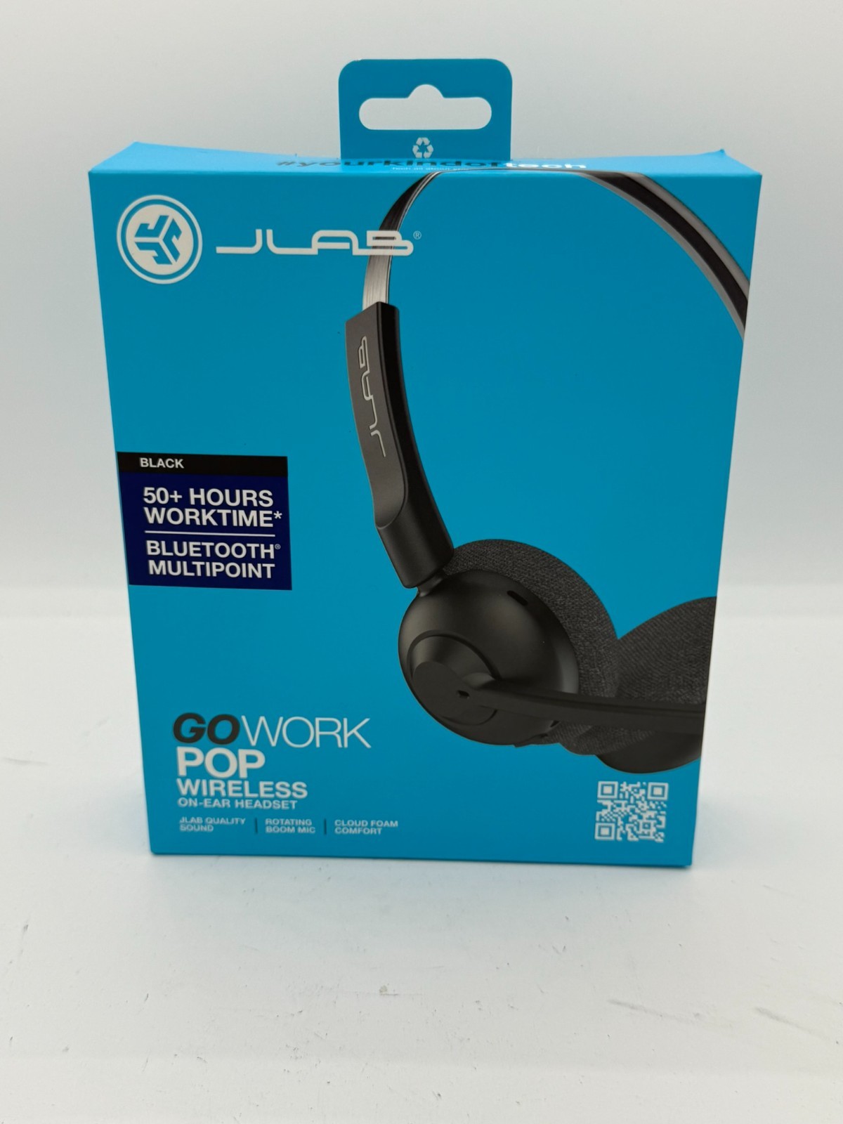 New JLab GO Work Wireless/Wired On-Ear Headset Black HBGOWORKRBLK4
