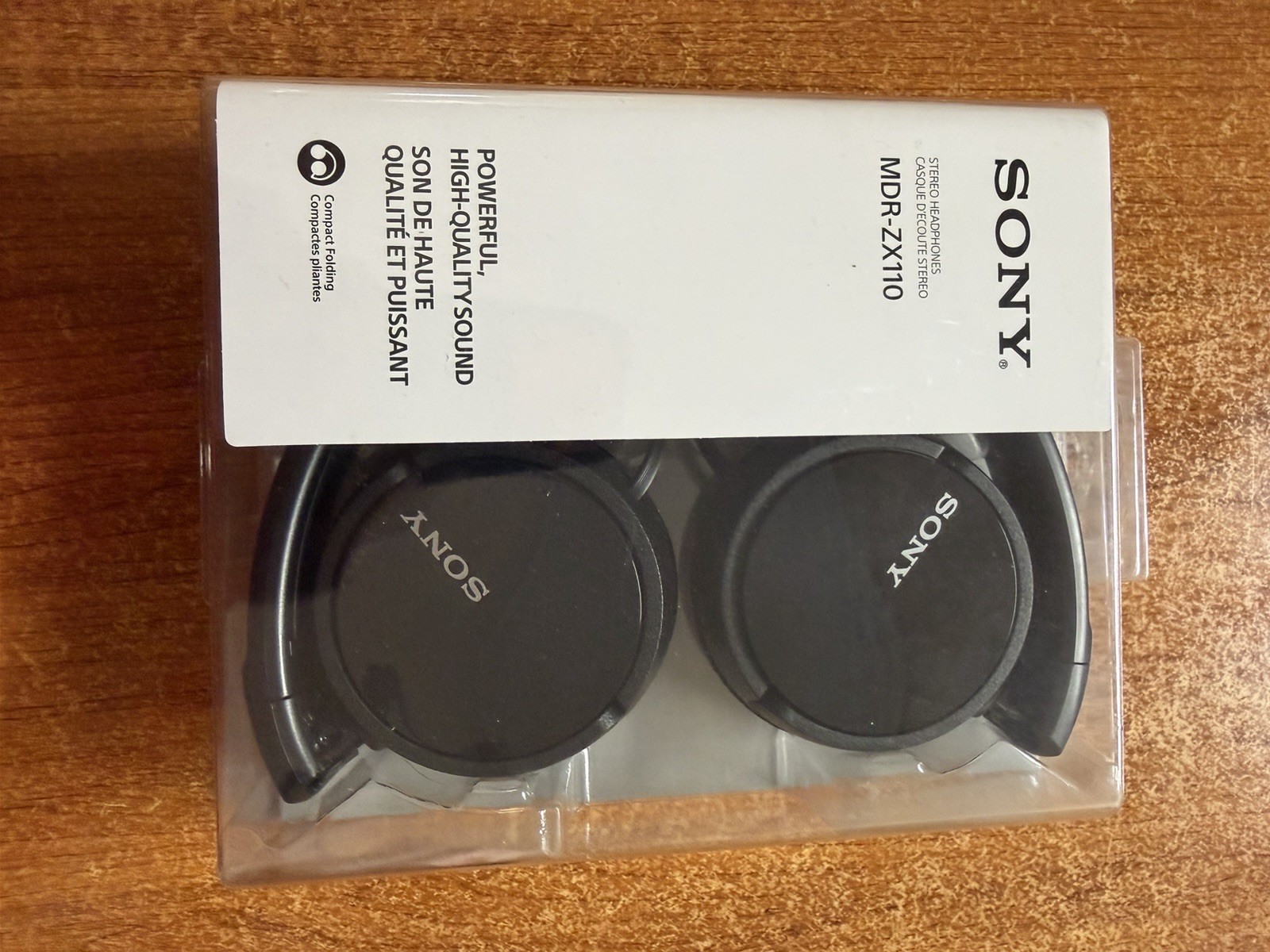 Sony MDR-ZX110 On-Ear Wired Headphones Black 1.2m 30mm Foldable L-Plug