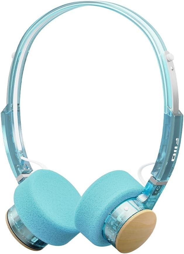 FiiO EH11 Lightweight Over-Ear Bluetooth Headphones, LDAC,Dual Device (Cyan)