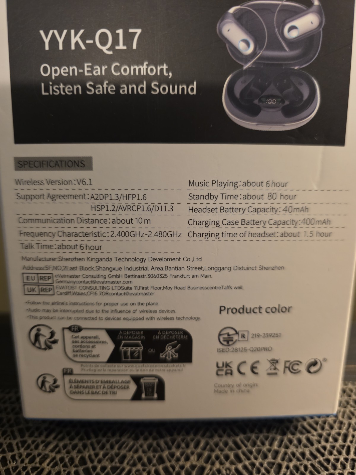 AI Translate Earbuds, YYK-Q17, Brand New