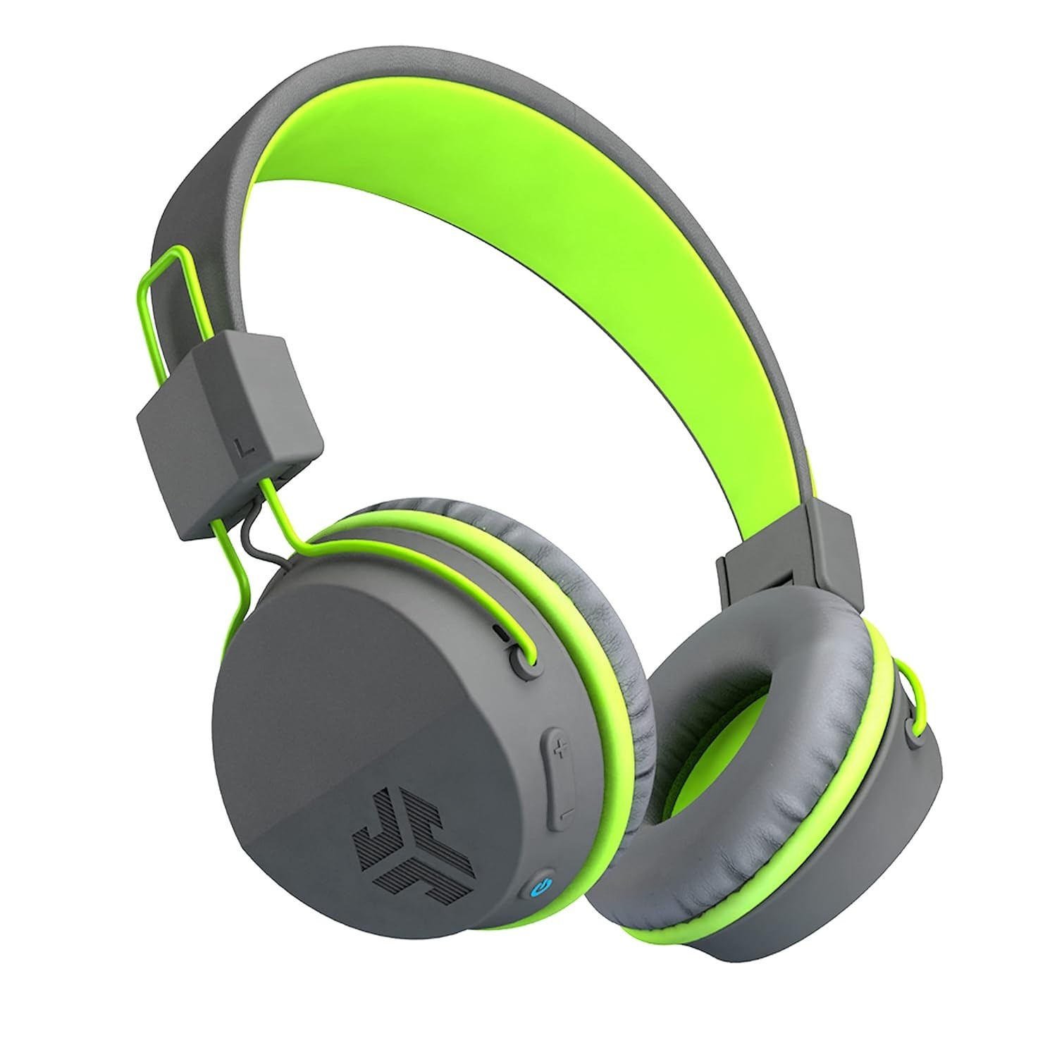 JLab Audio Neon Bluetooth Folding Headphones w/ Universal Mic – Gray/Green