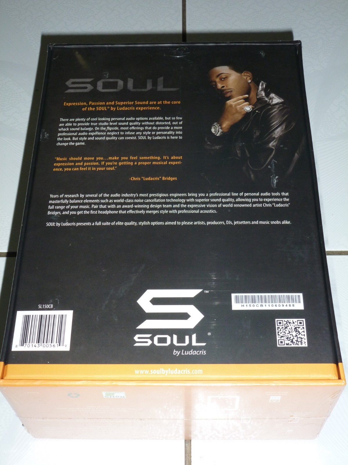 Soul by Ludacris SL150CB Pro Hi-Definition On-Ear Headphones(Chrome & Black)-NEW