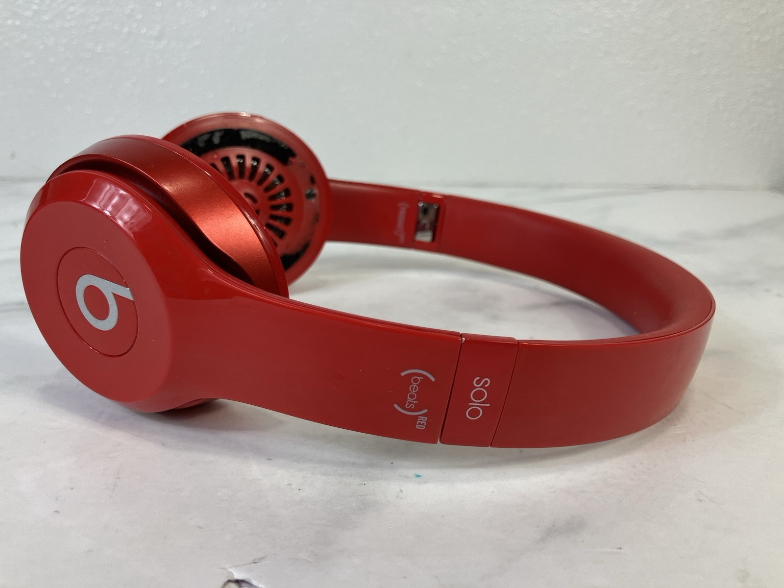 Beats by Dr. Dre Solo 2 Wired On-Ear Headphone B0518 Red Tested Working NO PADS