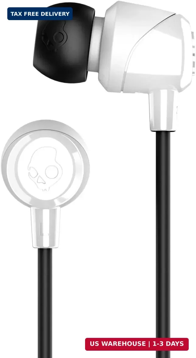 Skullcandy Jib Wired Earbuds with 3.5mm AUX Plug – White | 3.5mm Wired Earbuds,