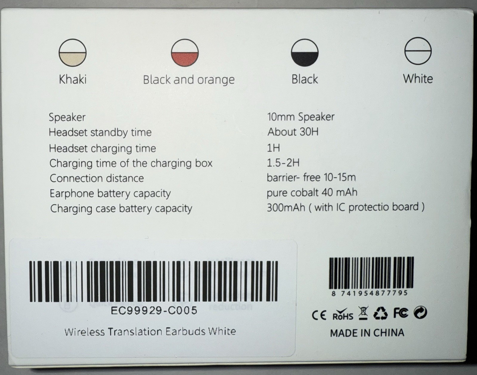 AI Translator Earbuds Touchscreen LCD Case 144 Languages ANC JM19 USB-C New Open