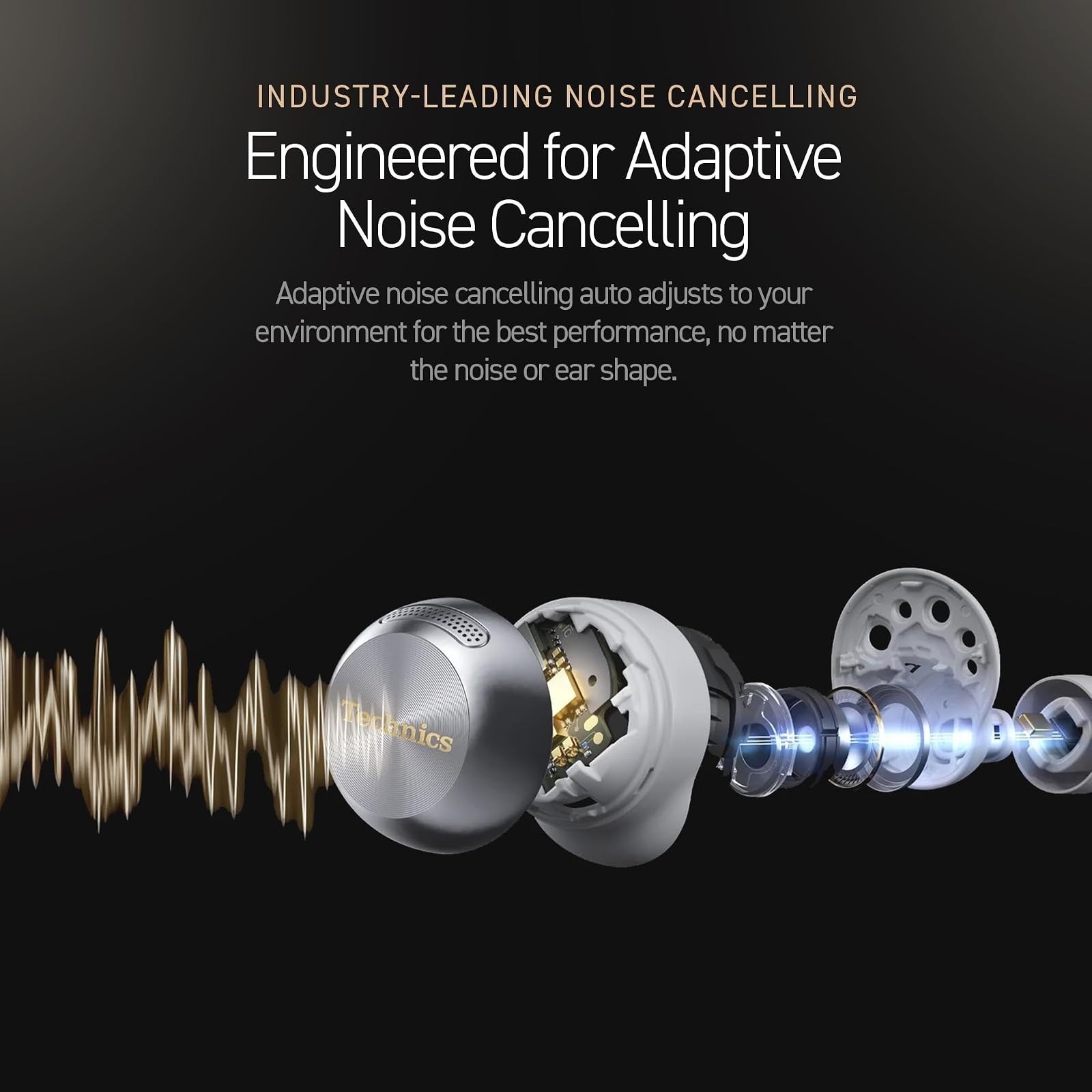 Technics EAH-AZ100-S Wireless Earbuds, Dolby Atmos, Adaptive Noise Cancelling