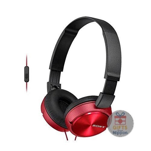 Sony MDR-ZX310AP Foldable Headphones Metallic Red with Mic & Smartphone Control