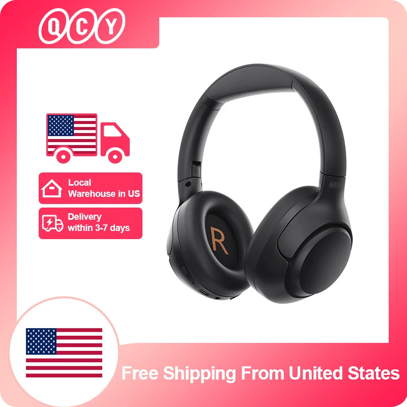 QCY H3 ANC Wireless Headphones Bluetooth 5.4 Hi Res Audio Over Ear Headset 43dB