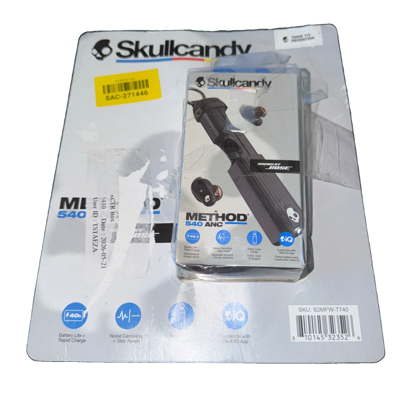Skullcandy Method 540 ANC Bluetooth Headphones DAMAGED PACKAGING / NEW