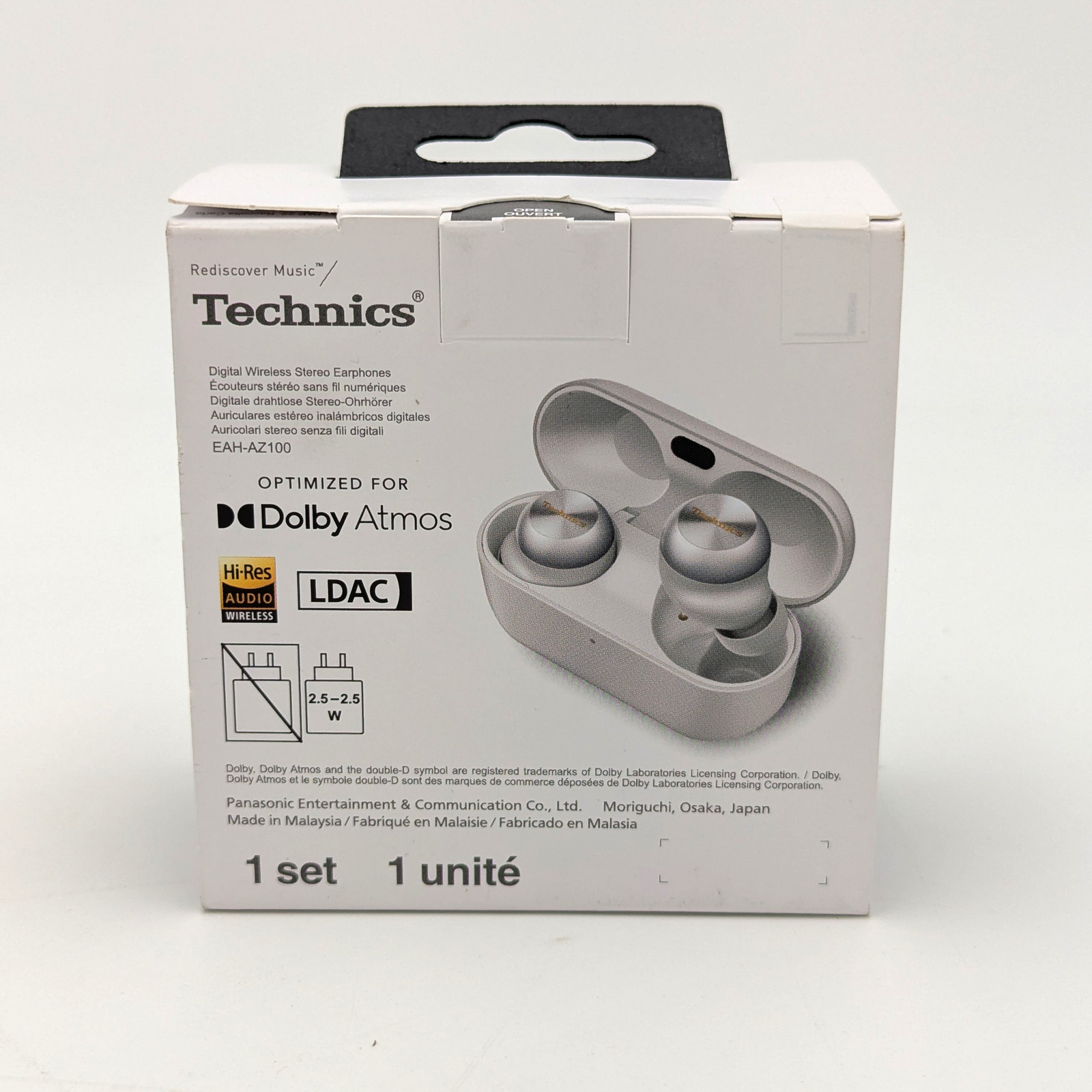 Technics AZ100 Wireless Earphones | Dolby Atmos, LDAC | Silver | EAH-AZ100P-S
