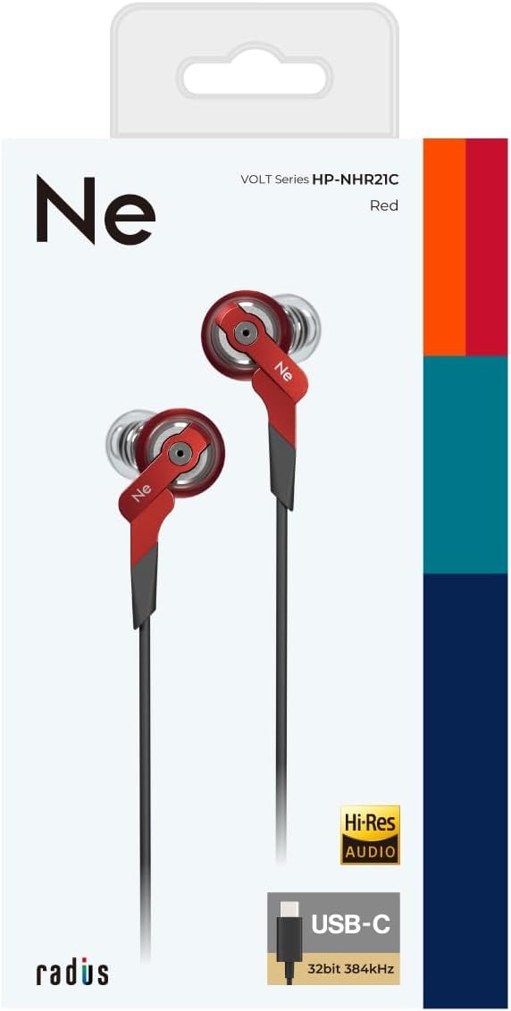 radius VOLT HP-NHR21C USB-C IEM Hi-Res 32bit/384kHz DAC Graphene Earphone Type-C