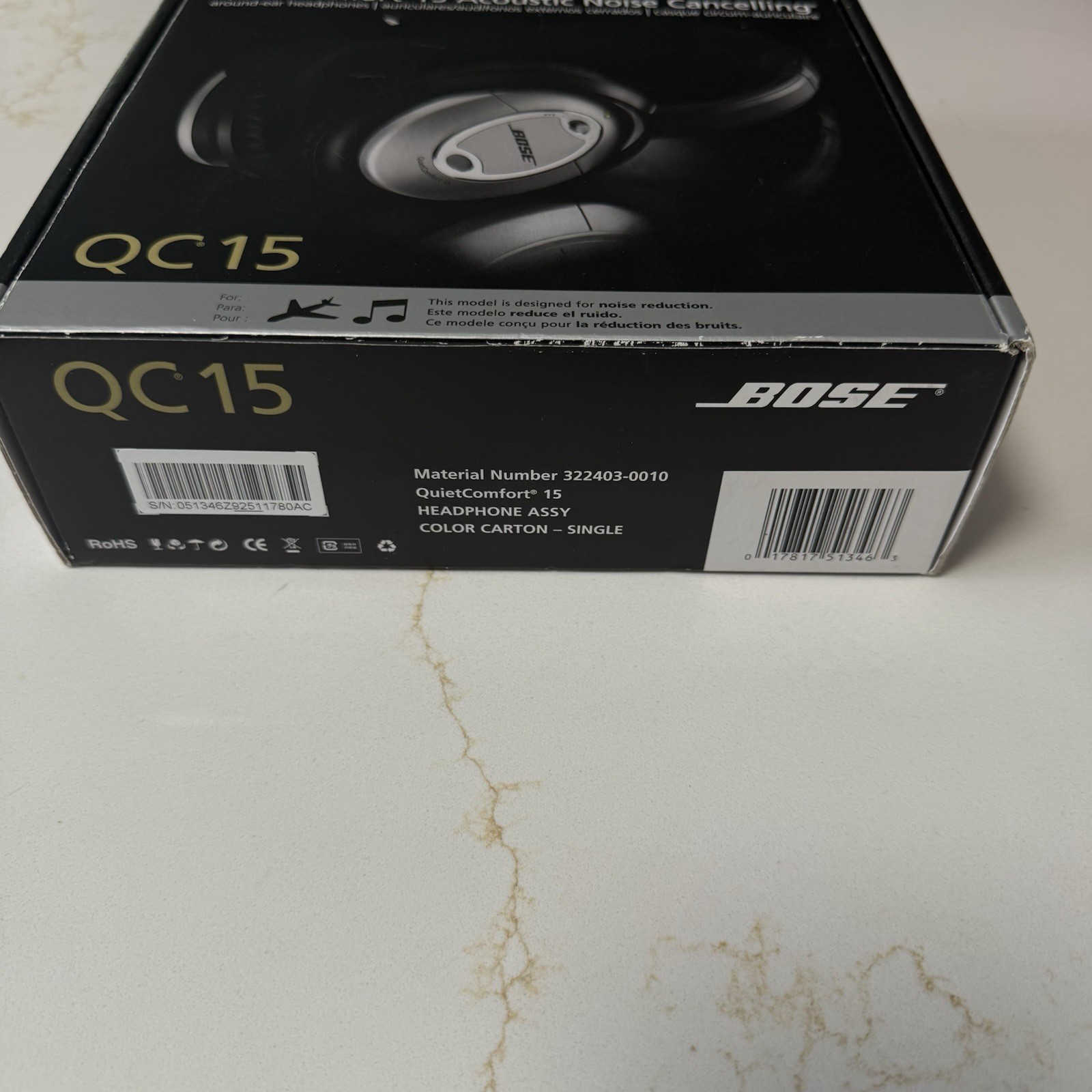 Bose QuietComfort 15 Headphones – Silver/Black with case Noise Canceling