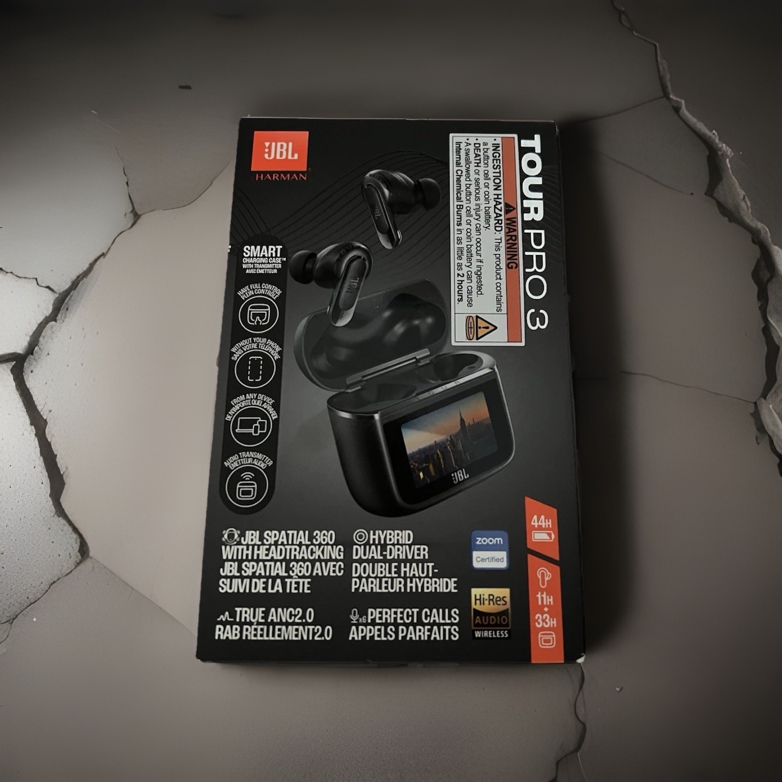 JBL – Tour Pro 3 True Wireless Noise Cancelling Earbuds 2024 Black Sealed