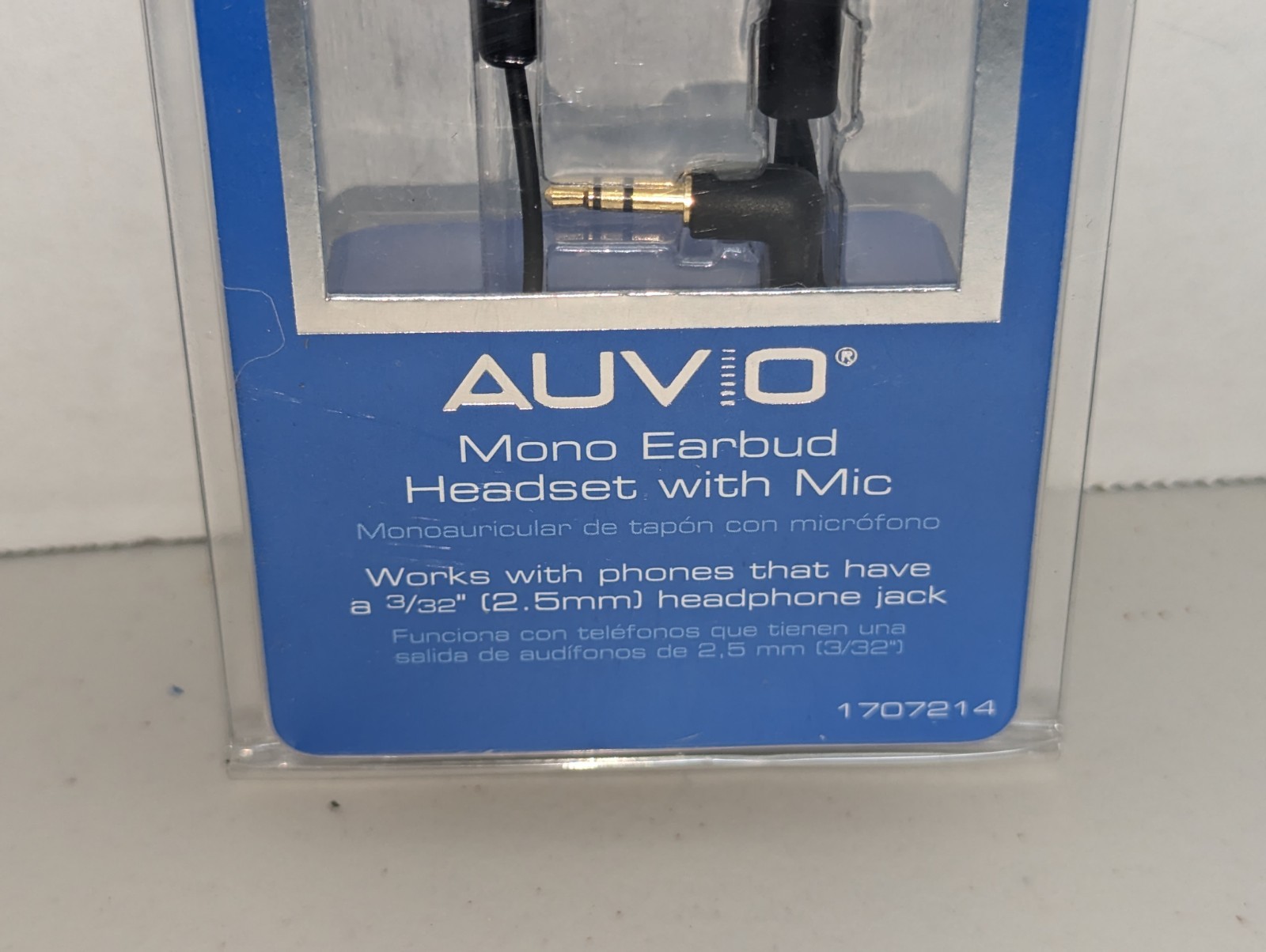 Auvio Mono Earbud Headset With Mic 1707214 2.5mm Jack – Black