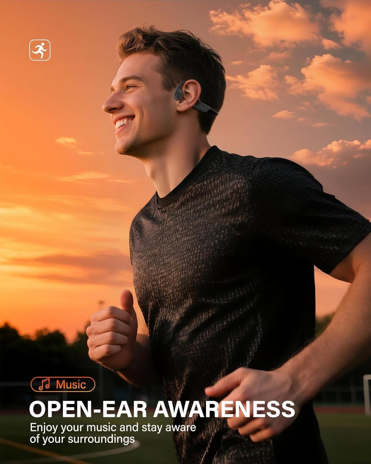 Next-Gen Bone Conduction Headphones – Open Ear Design, 33ft Bluetooth Range, 28g