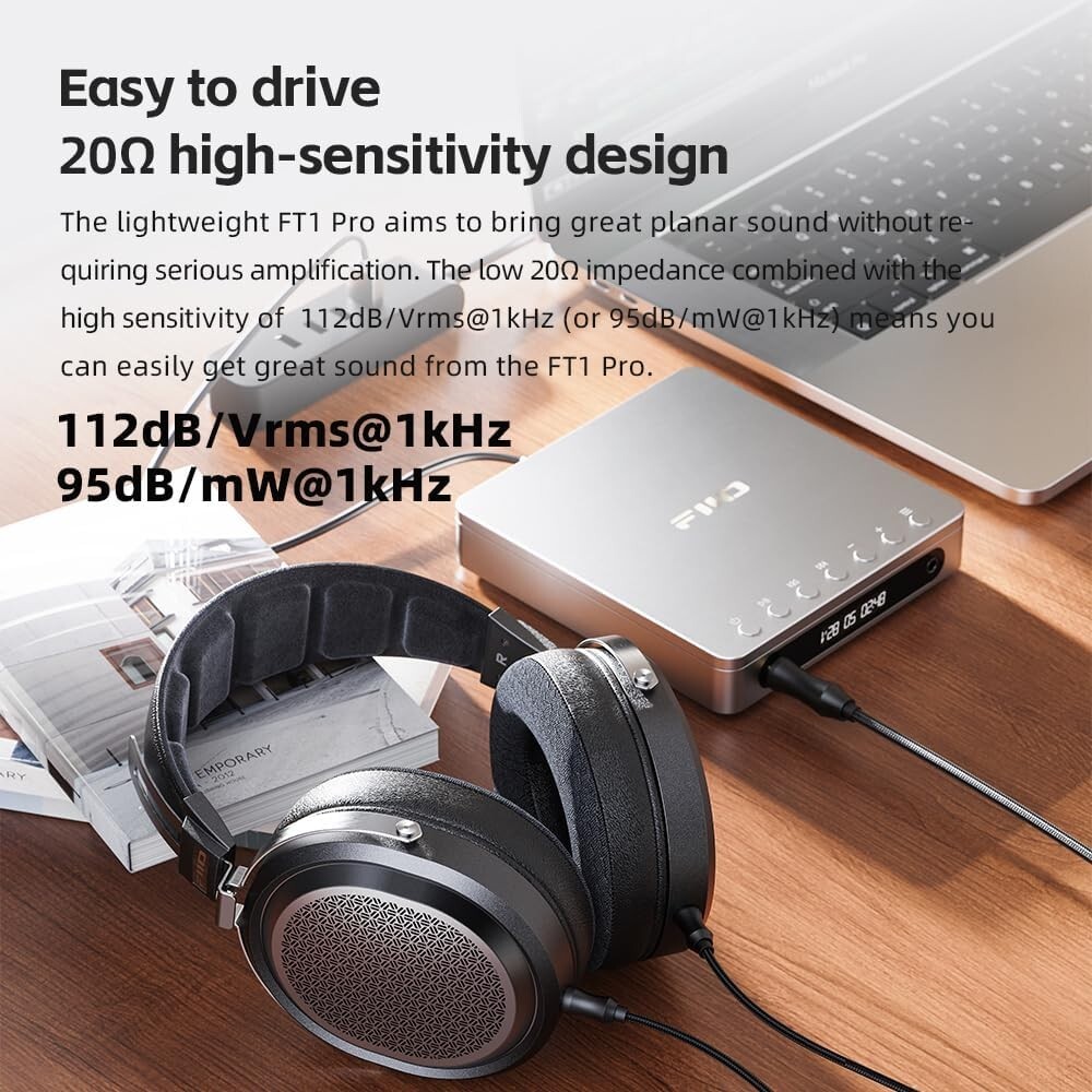 FiiO FT1 Pro Open-Back Planar Magnetic Wired Hi-Fi Headphones