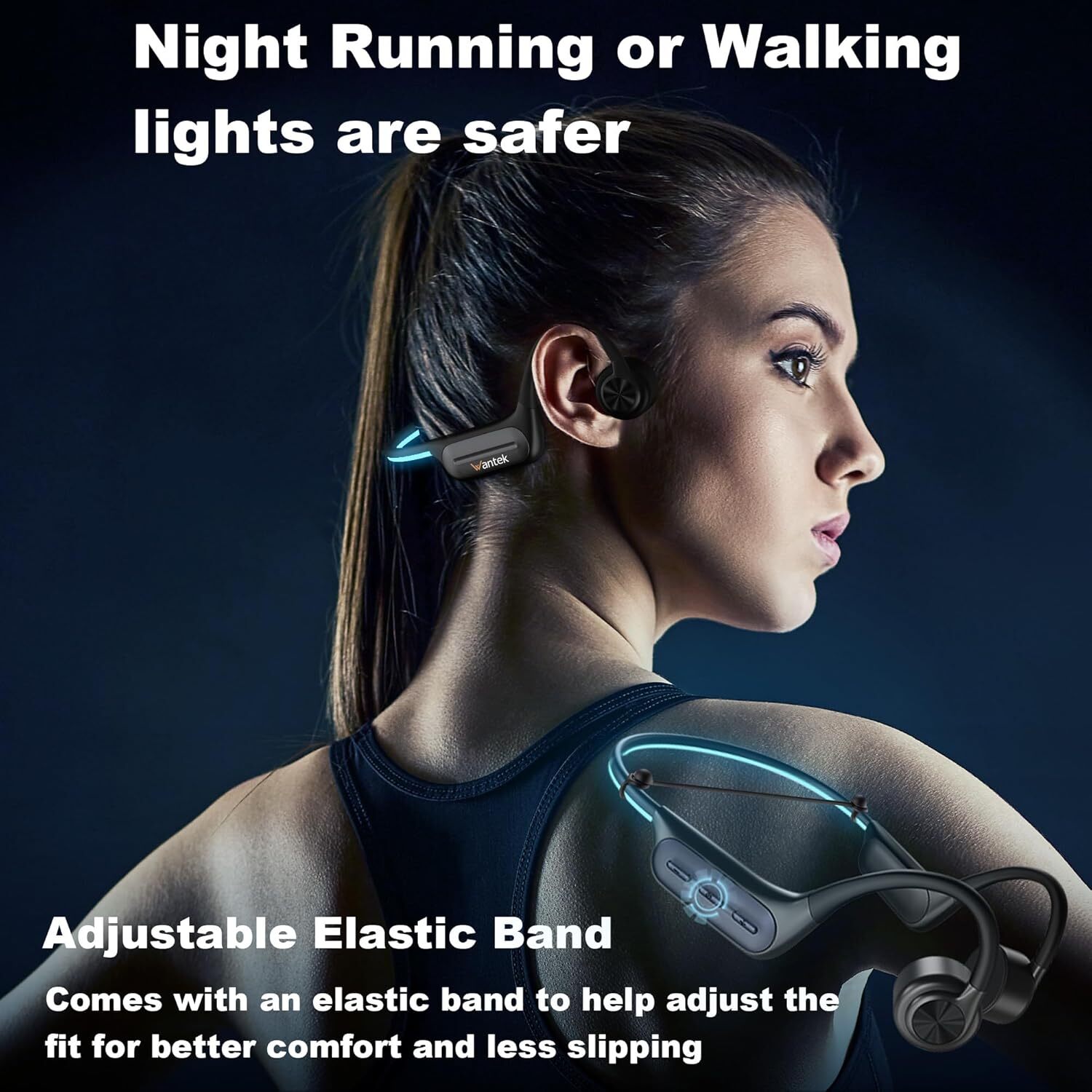 Bone Conduction Earbuds Bluetooth IP68 32GB MP3 Open-ear Headphone for Workouts