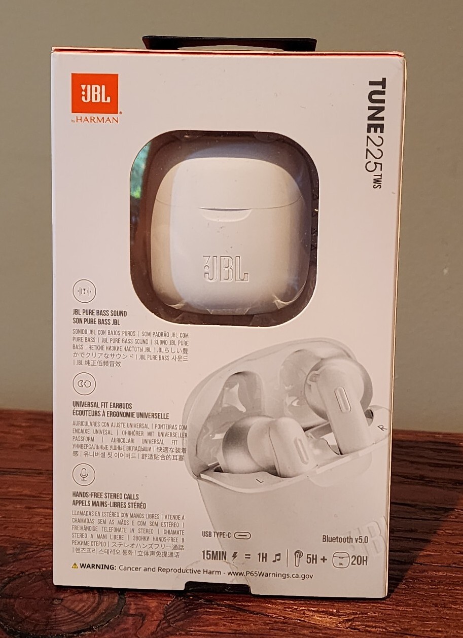 JBL Tune 225TWS Wireless Headphones – White (JBLT225TWSWHTAM)