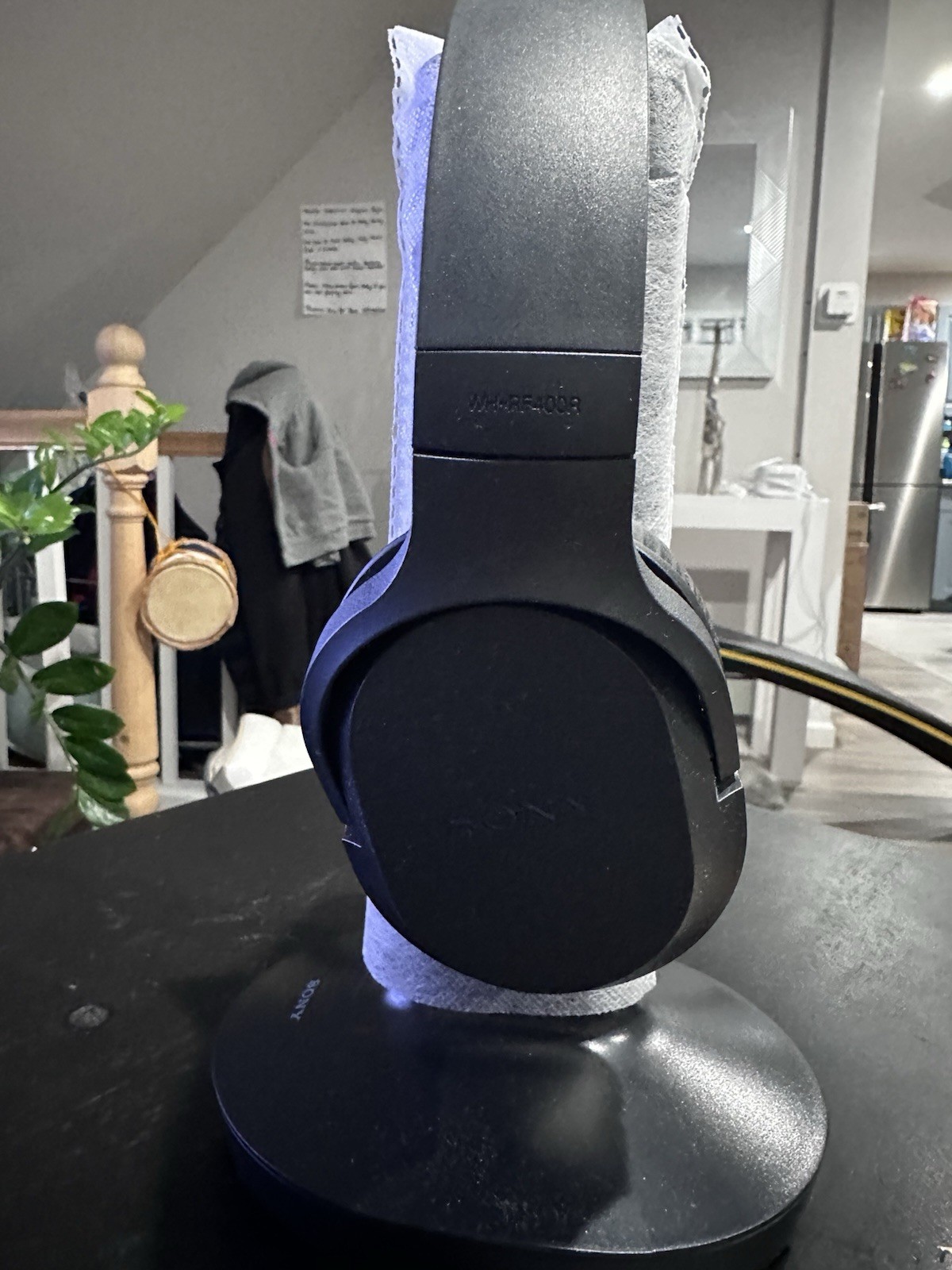 Sony WH-RF400 RF Wireless Stereo Over-Ear Headphones w/ Charging Stand Black