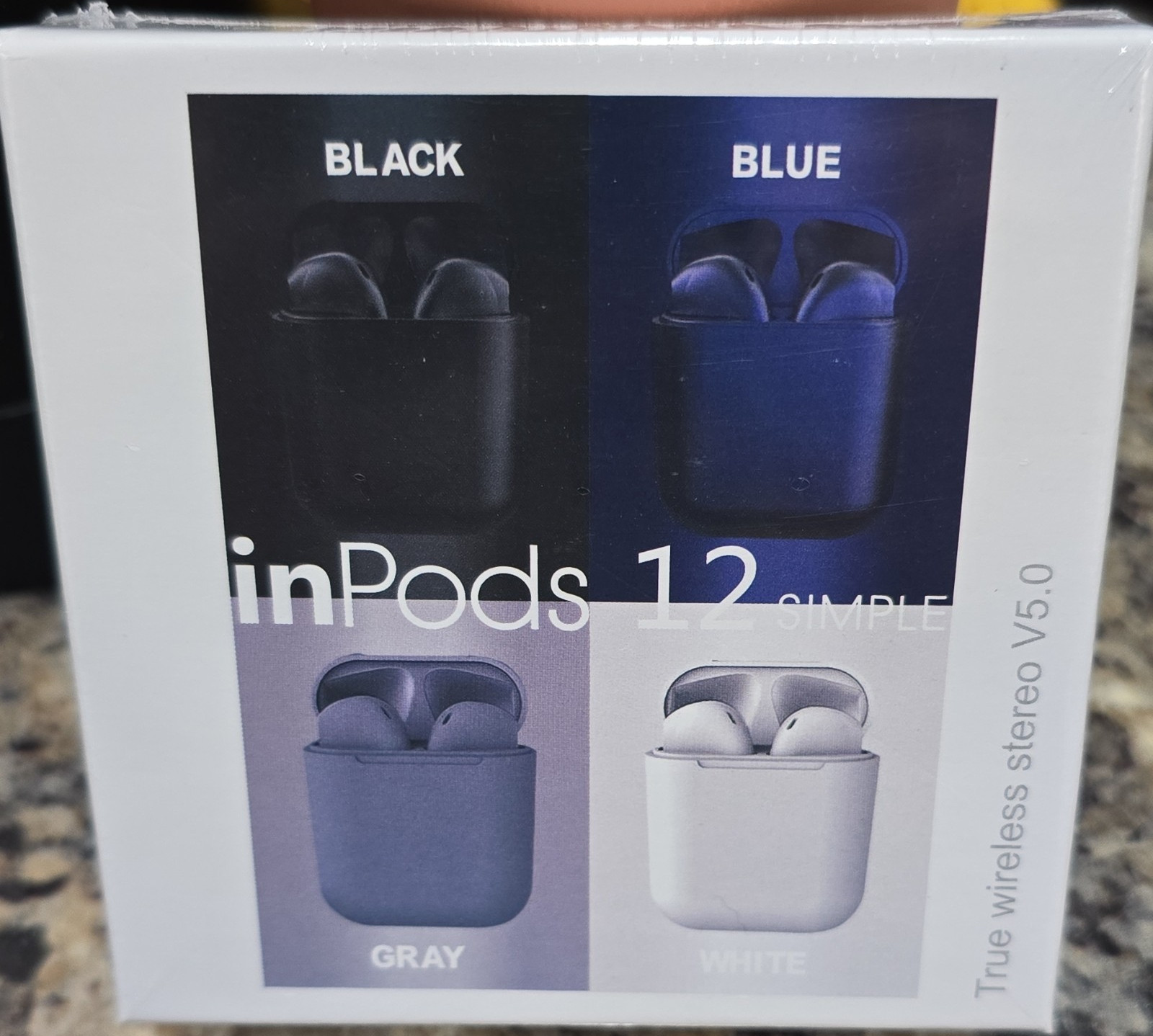 inPods 12 True Wireless Stereo Bluetooth Earbuds – Black, Blue, Gray, White