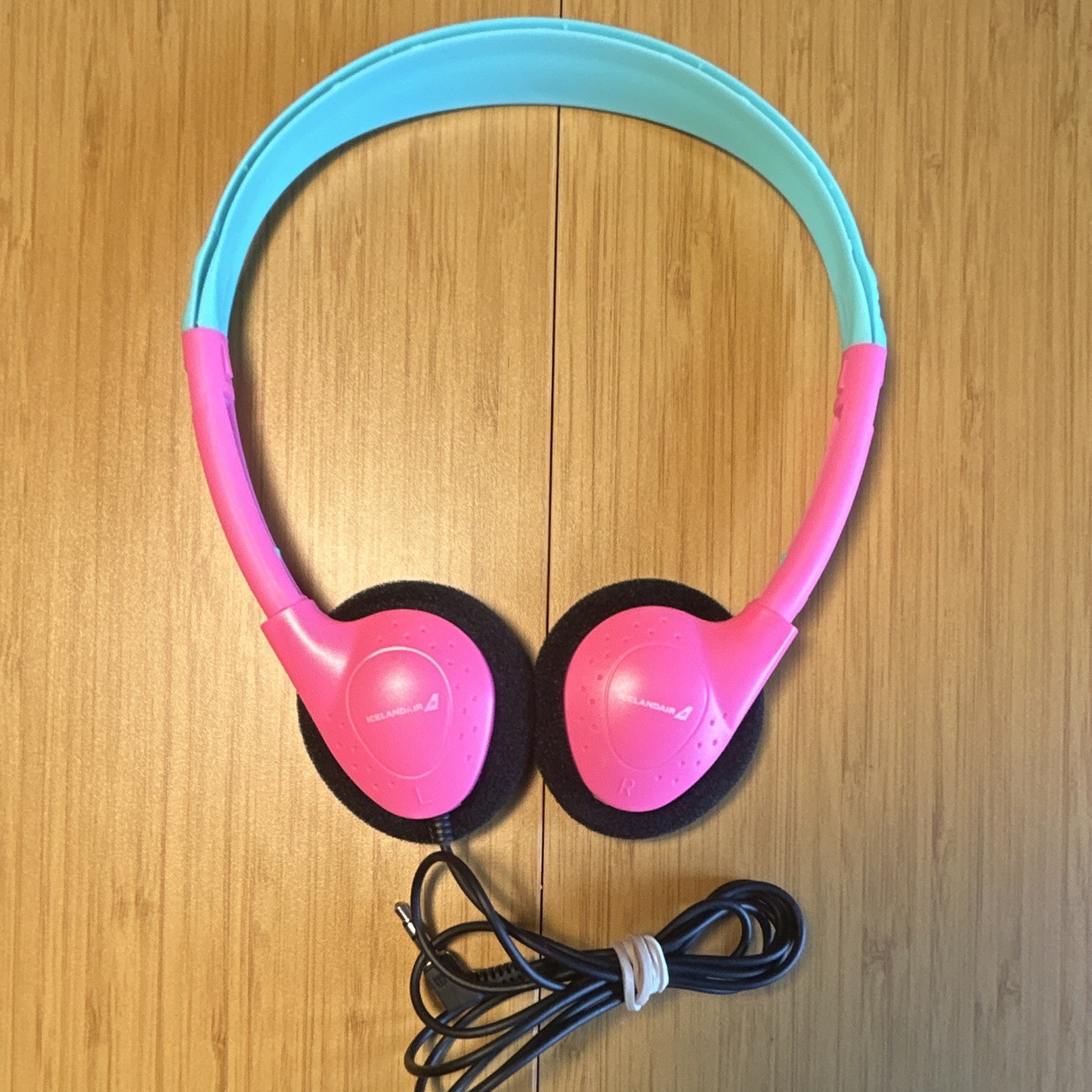 Icelandic JLab Audio Neon Wired On-Ear Headphones Pink/Blue/Black 3.5mm 1.5m
