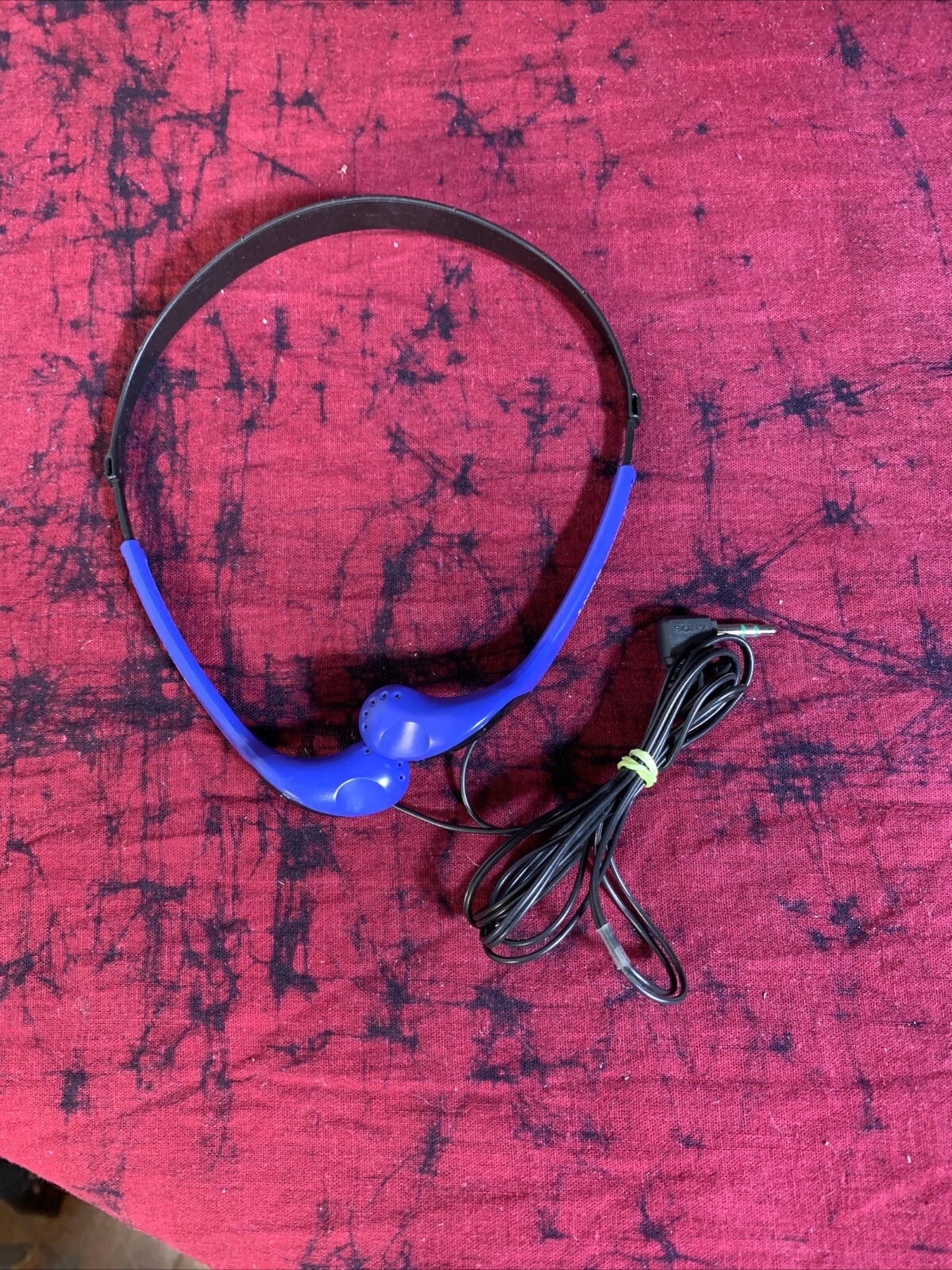 Rare Blue Sony Sports MDR-W014 Lightweight Vertical Wired Headphones